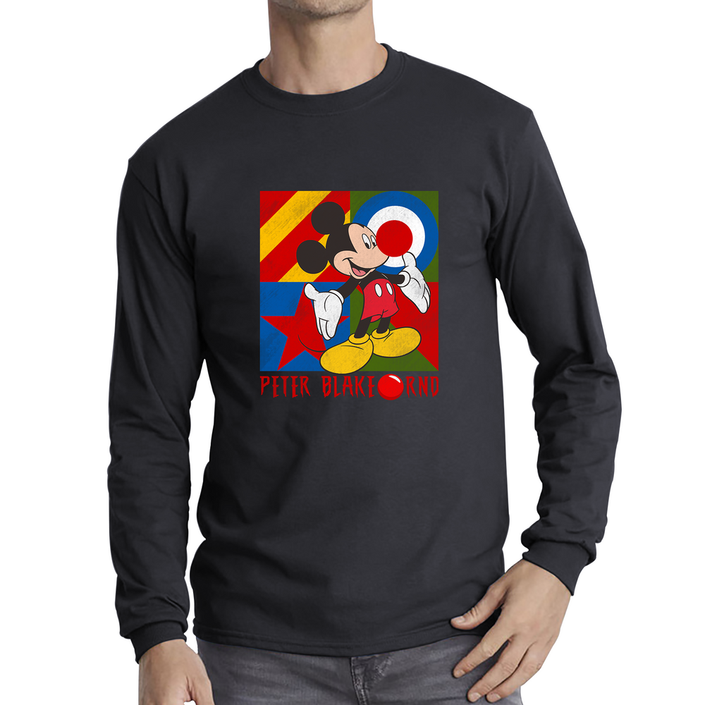 Peter Blake Mickey Mouse Red Nose Day Adult Long Sleeve T Shirt. 50% Goes To Charity