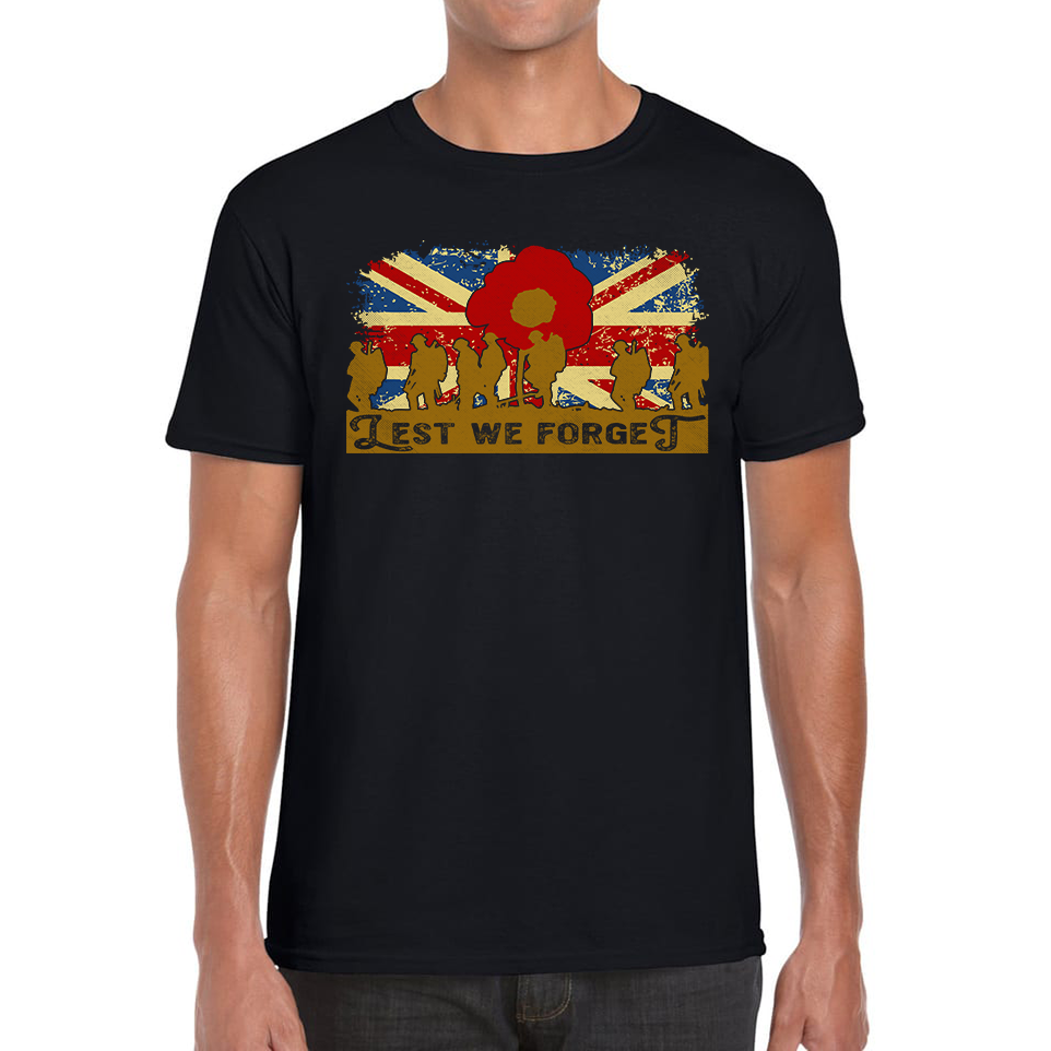 Lest We Forget Poppy Anzac Day Mens Tee Top