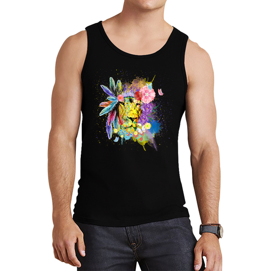 Colorful Lion Face Bohemian Tank Top