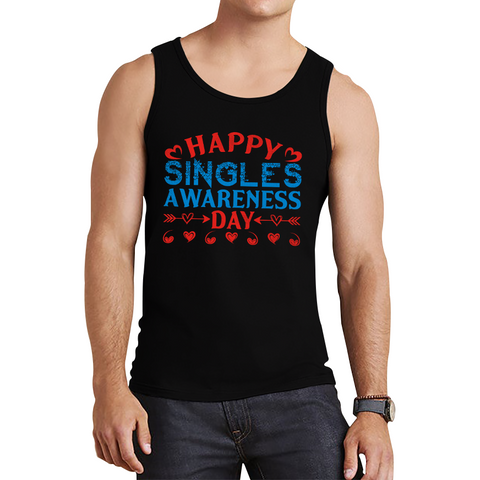 Happy Singles Awareness Day Funny Anti Valentine, Happy Valentine's Day Galentines Day Tank Top