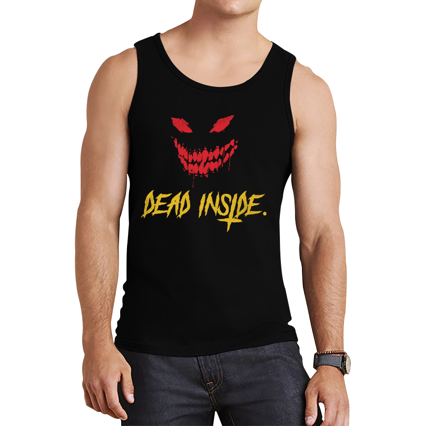 Dead Inside Scary and Horror Face Scary Skull Face Tank Top