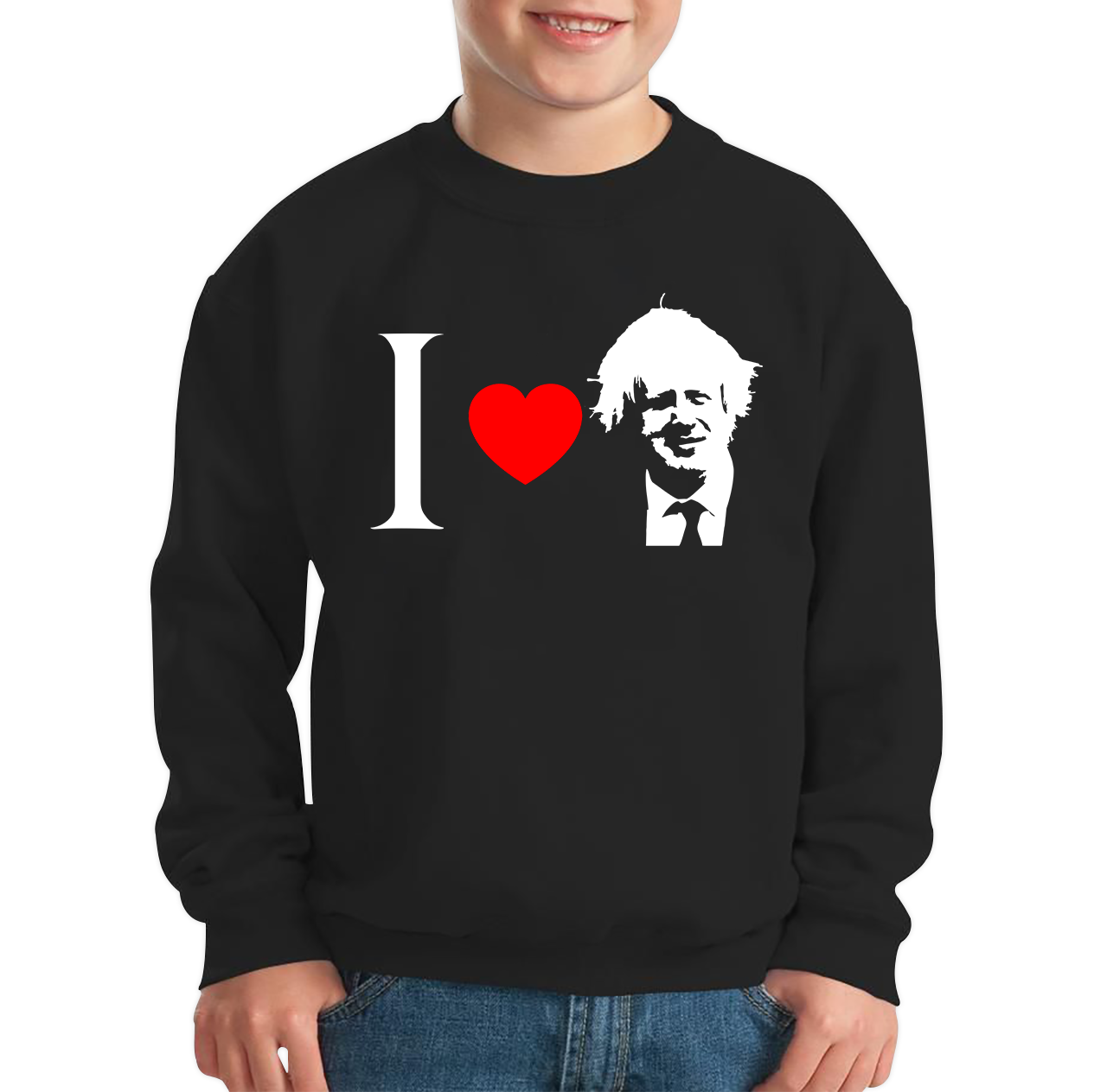 I Love Boris Heart Love Boris Johnson Support Boris Johnson Boris Supporter Kids Jumper