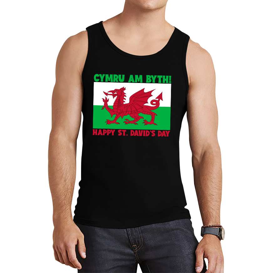 Cymru Am Byth Wales Forever Happy St. David's Day Welsh Dragon Flag Of Wales Saint Welsh Tank Top