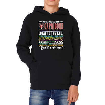 The Strongest Capricorn Characteristics Horoscope Zodiac Astrological Sign Facts Traits Birthday Presents Kids Hoodie