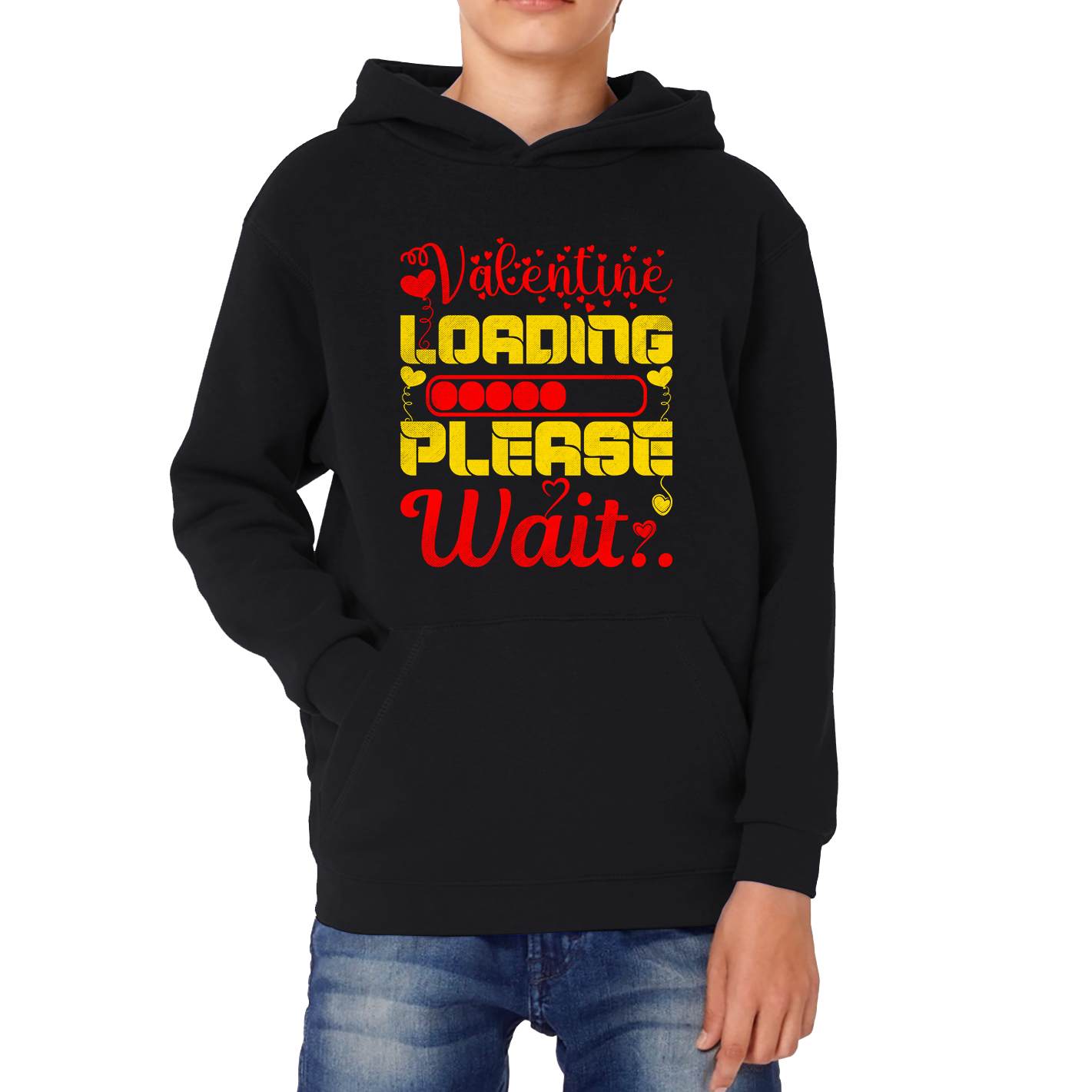Valentine Loading Please Wait Valentine's Day Countdown Valentine's Day Gift Kids Hoodie