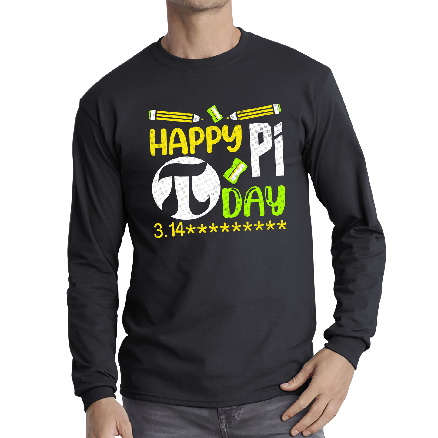Happy Pi Day Math Pi Symbol Math Lover Numbers Day School Charity Day Mathematics Long Sleeve T Shirt