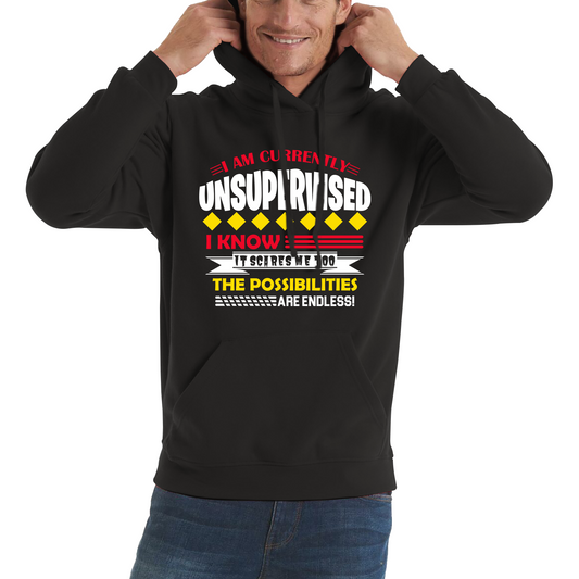 I Am Currently Unsupervised I Know It Scares Me Too But The Possibilities Are Endless Hoodie