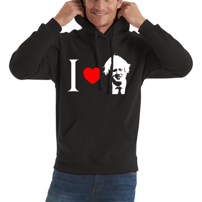 I Love Boris Heart Love Boris Johnson Support Boris Johnson Boris Supporter Unisex Hoodie