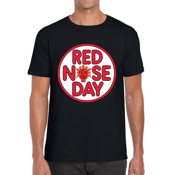 Dragon Face Red Nose Day Adult T Shirt. 50% Goes To Charity