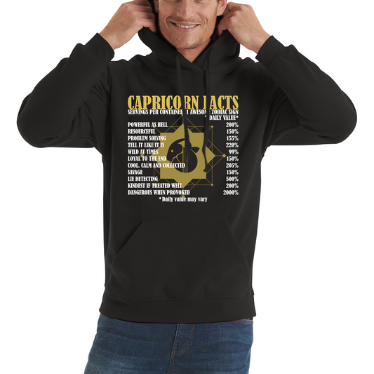 Capricorn Facts Horoscope Zodiac Astrological Sign Astrology Signs Birthday Present Unisex Hoodie