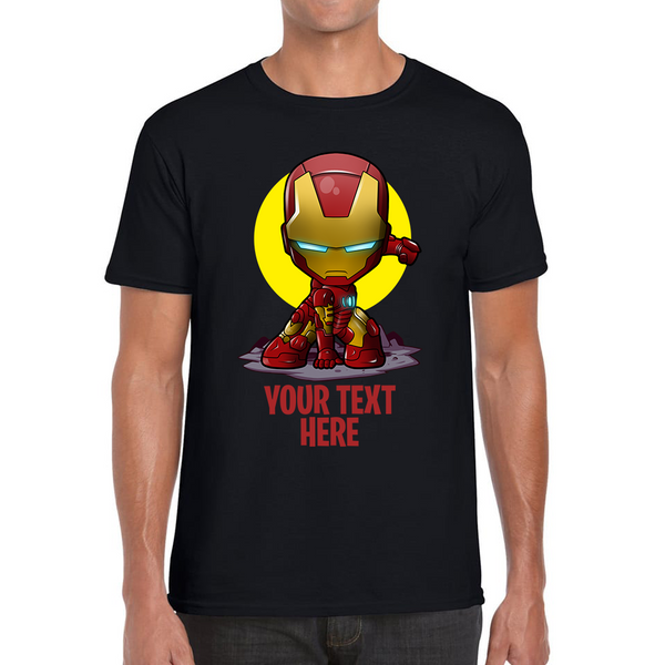 Personalised Your Text Iron Man T-Shirt DC Comic Superhero Birthday Gift Mens Tee Top