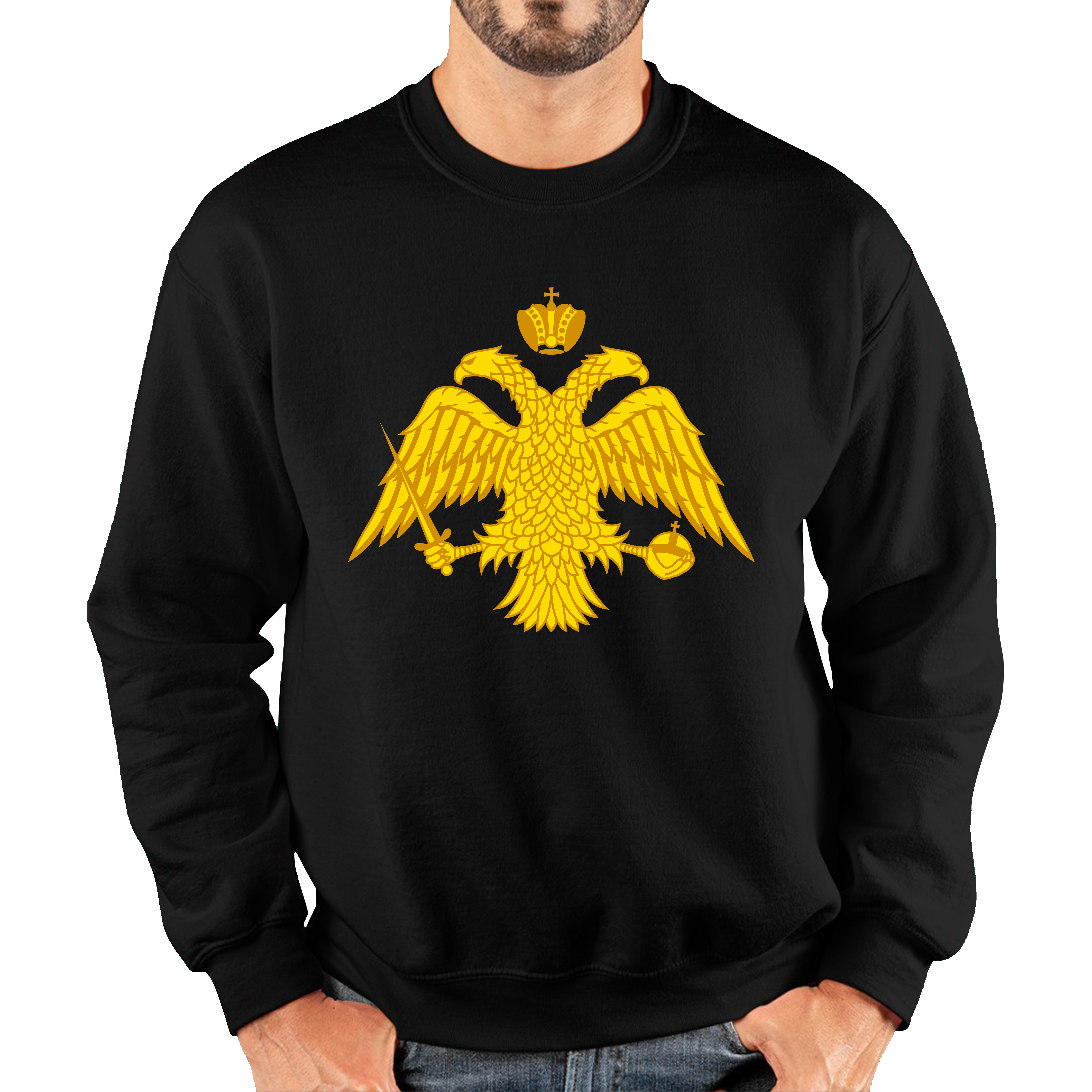 Byzantine Empire Byzantium Double Headed Eagle Symbol - Double Headed Eagle Orthodox Adult Sweatshirt