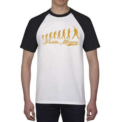 Freddie Mercury Human Evolution Raglan T-Shirt British Singer Songwriter Gift Baseball T Shirt