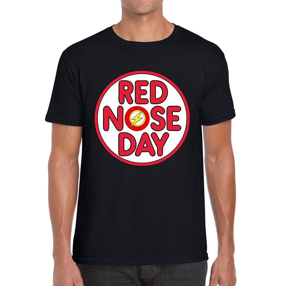 Flash Wally West Red Nose Day Adult T Shirt. 50% Goes To Charity