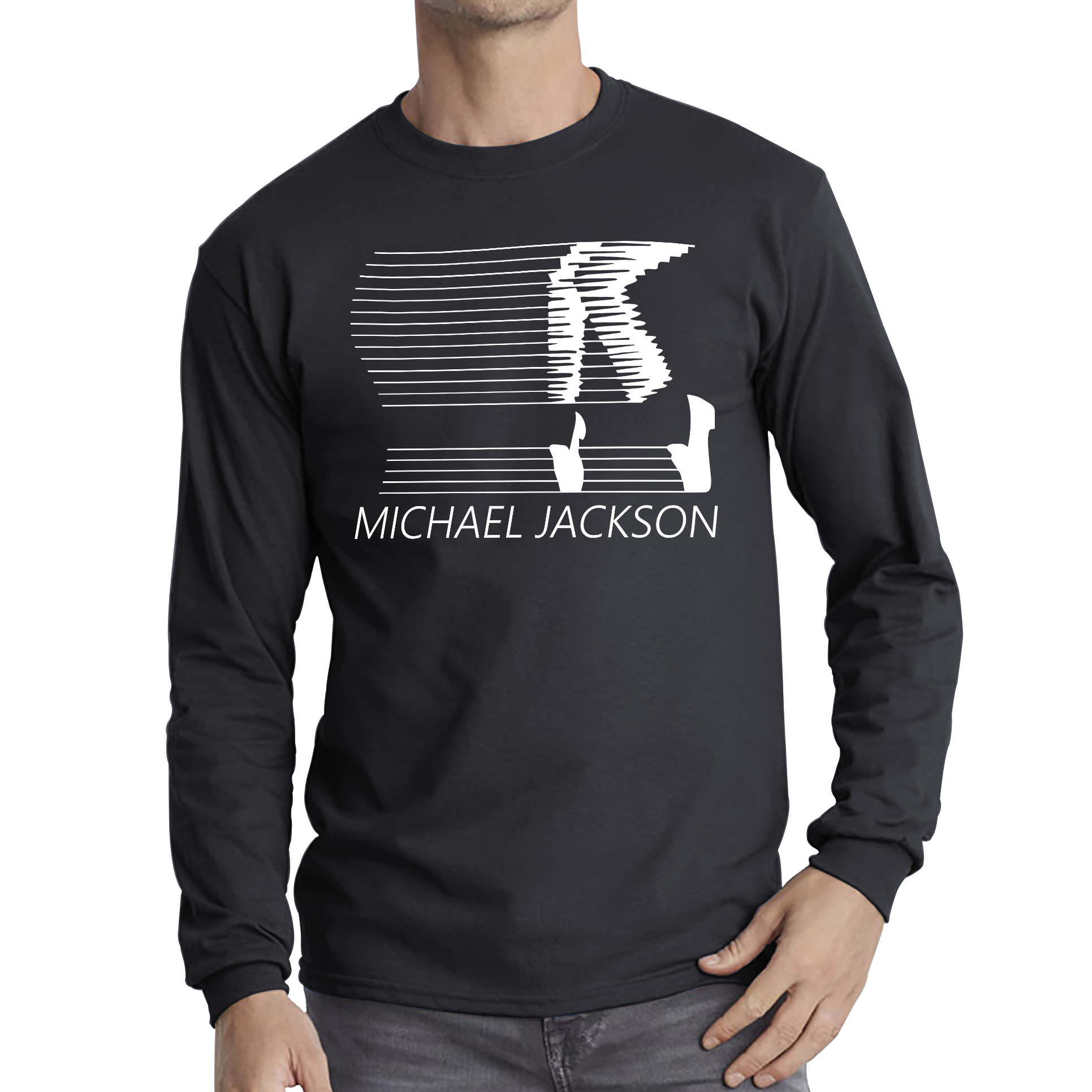 Moonwalk Dancing Step Michael Jackson King Of Pop Forever Adult Long Sleeve T Shirt