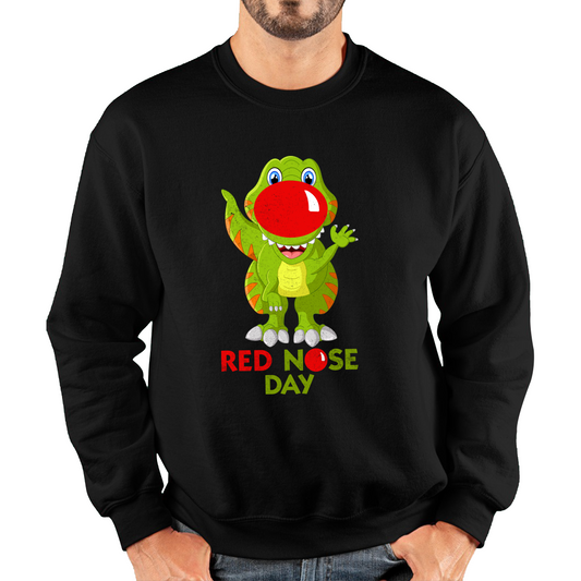 Funny Dinosaur Red Nose Day Sweatshirt