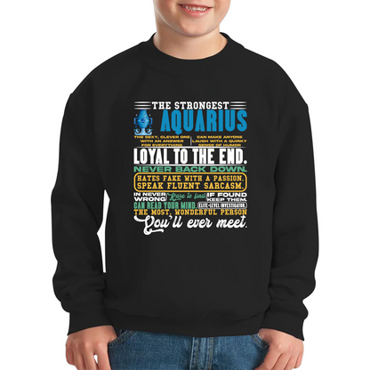 The Strongest Aquarius Characteristics Horoscope Zodiac Astrological Sign Facts Traits Birthday Present Kids Jumper