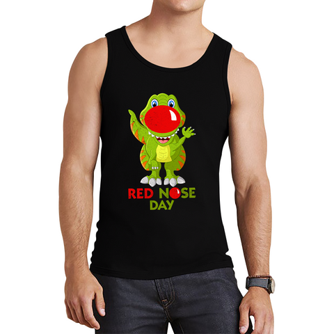 Funny Dinosaur Red Nose Day Tank Top. 50% Goes To Charity