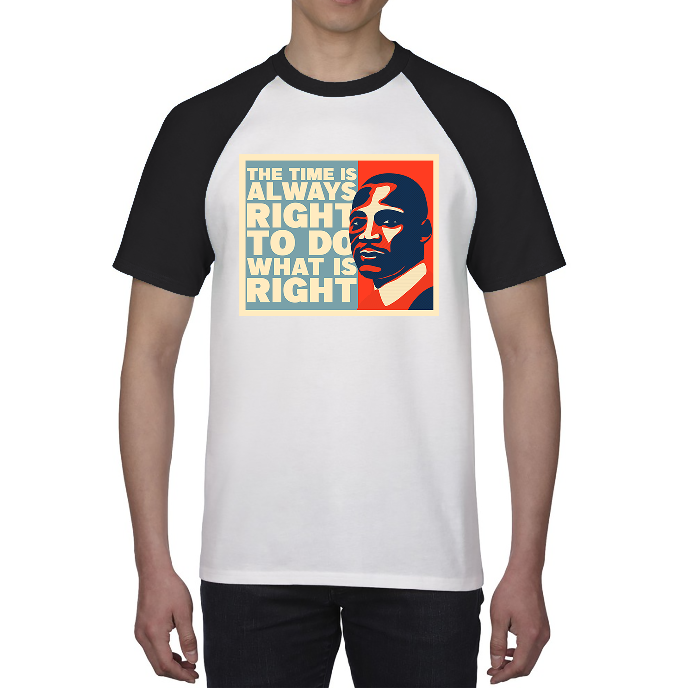 The Time Is Always Right To Do What Is Right Juneteenth Mlk Quote Black History Month Baseball T Shirt