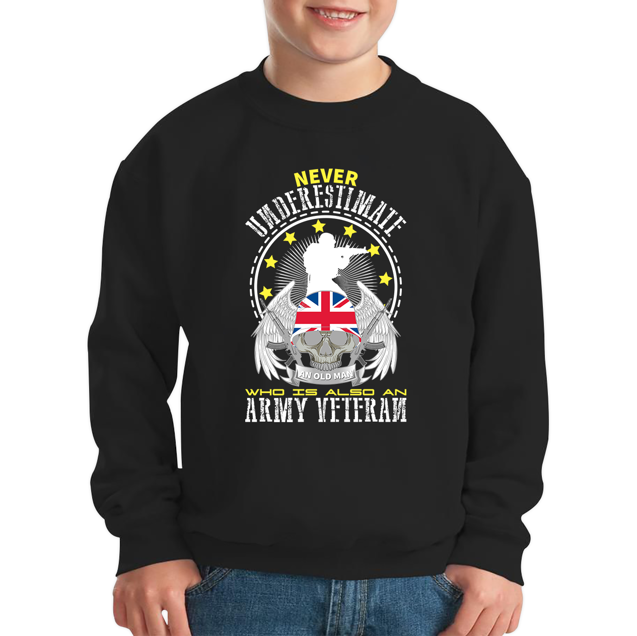 Never Underestimate Who Is Also An Army Veteran Sweatshirt
