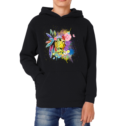 Colorful Lion Face Bohemian Hoodie