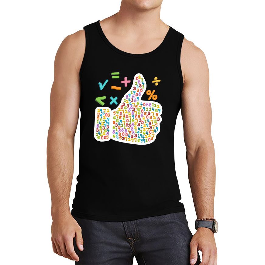 World Numbers Day Maths Day Funny Thumbs Up Colour Numbered Charity Day Tank Top