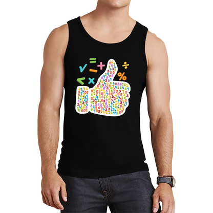 World Numbers Day Maths Day Funny Thumbs Up Colour Numbered Charity Day Tank Top