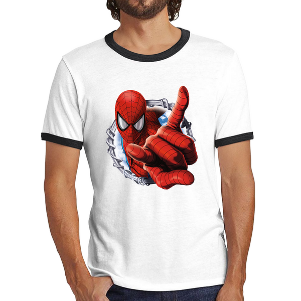 Spiderman Logo No Way Home Avengers Marvel Character Superhero Ringer T Shirt