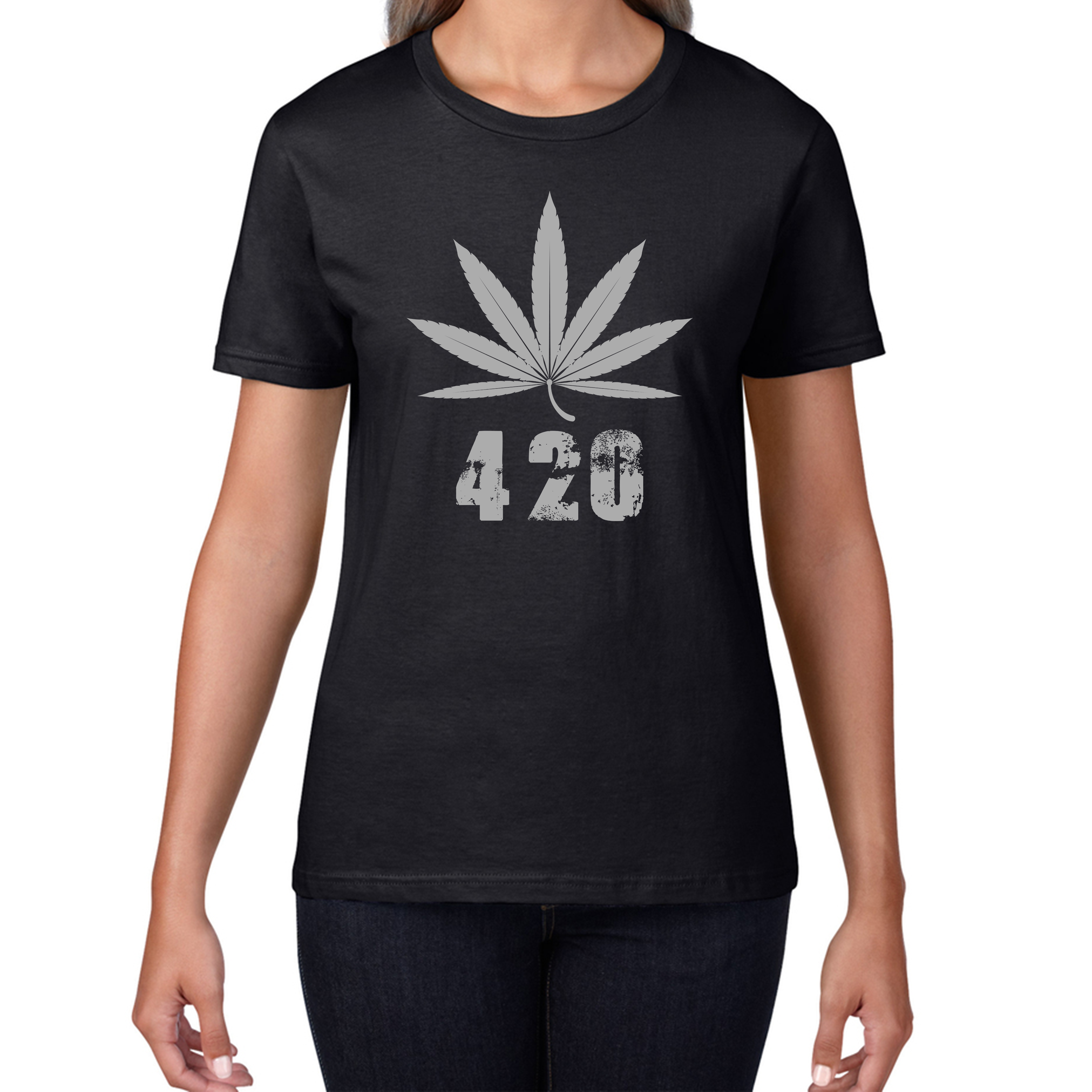 Weed Cannabis 420 T-shirt Weed Lover Sarcastic 420 Funny Marijuana Womens Tee Top