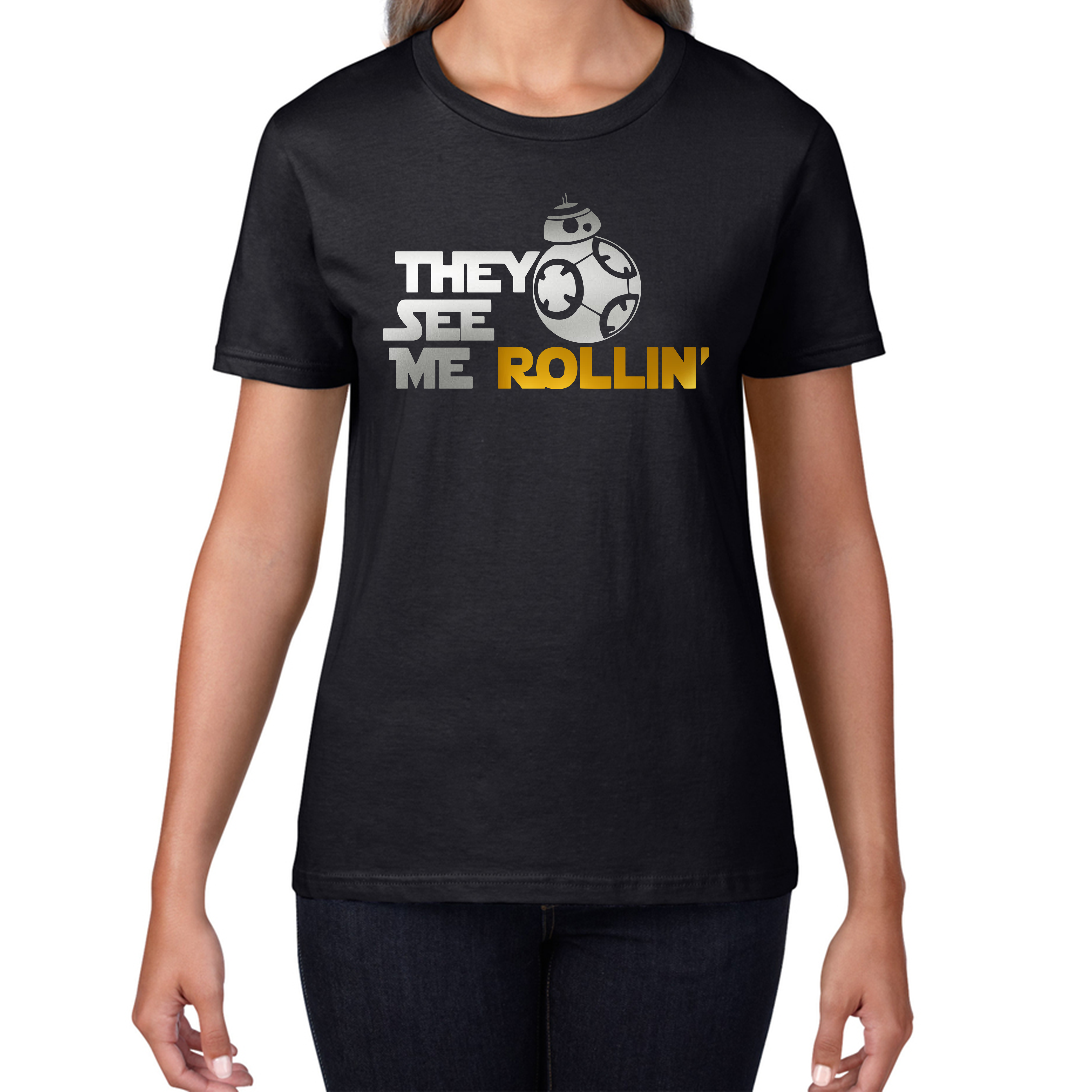 They See Me Rollin' BB-8 Star Wars Inspired T-Shirt Disney Star Wars Hollywood Studios Galaxy's Edge Womens Tee Top