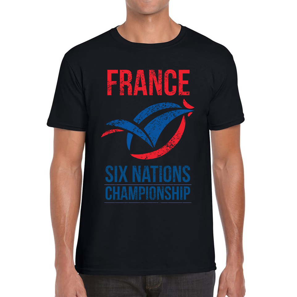 France Flag Logo Rugby Cup European Support World Six Nations Championship Mens Tee Top
