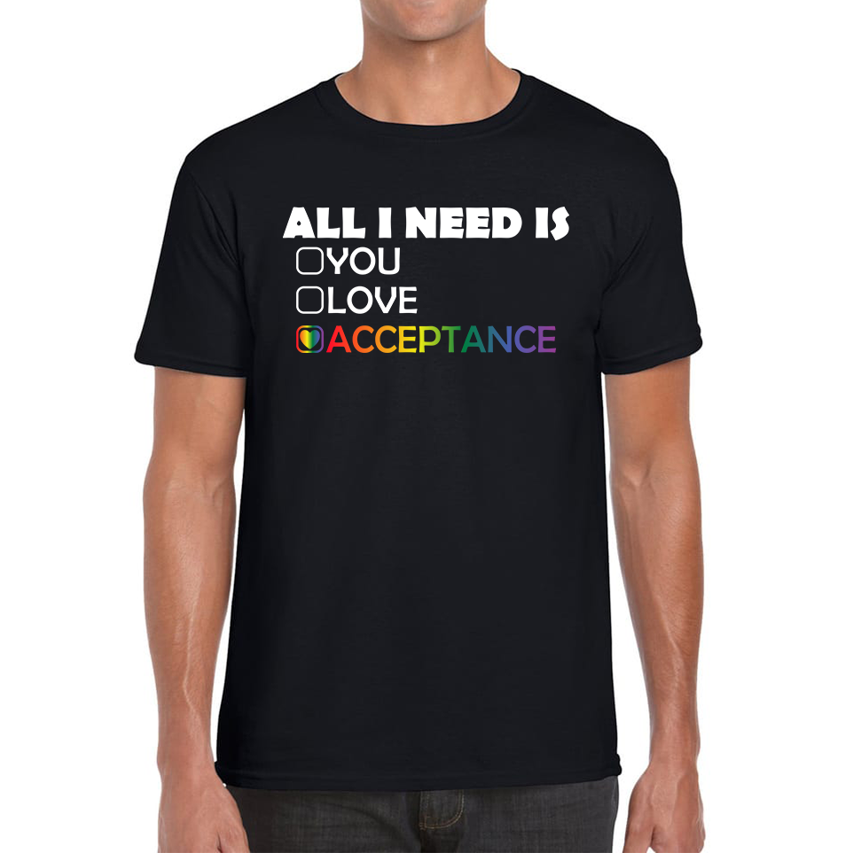 All I Need Is Acceptance LGBT Gay T Shirt