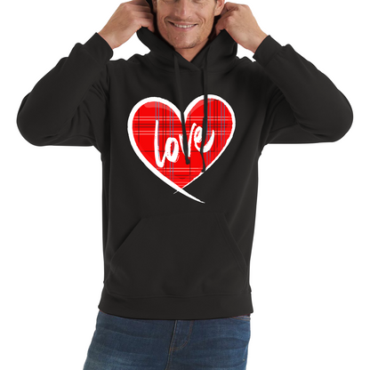 Hand Drawn Love Heart Happy Valentine's Day Lover Heart Unisex Hoodie