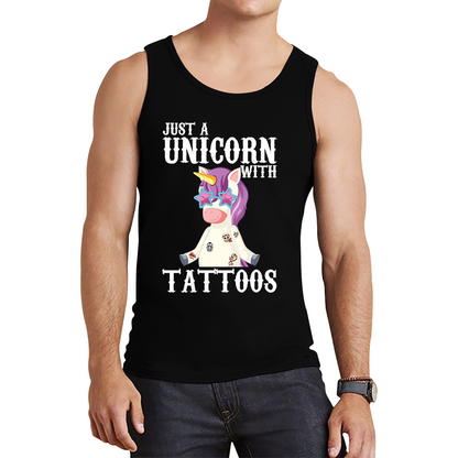 Just A Unicorn With Tattoos Rainbow Horse & Pony Lover Magic Believer Tank Top
