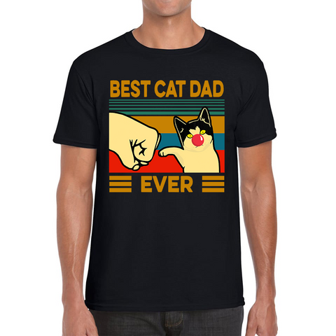 Best Cat Dad Ever Red Nose Day Adult T Shirt. 50% Goes To Charity