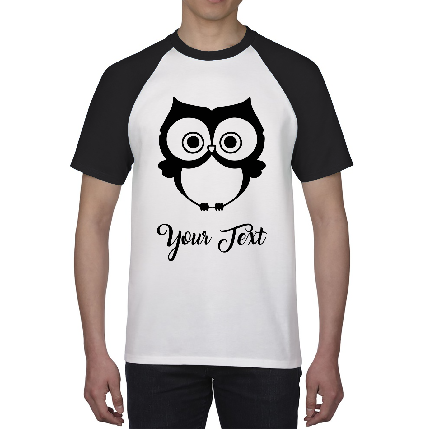 Personalised Cute Owl Your Name Cute Cartoon Owl Animal Lover Nature Lover Baseball T Shirt