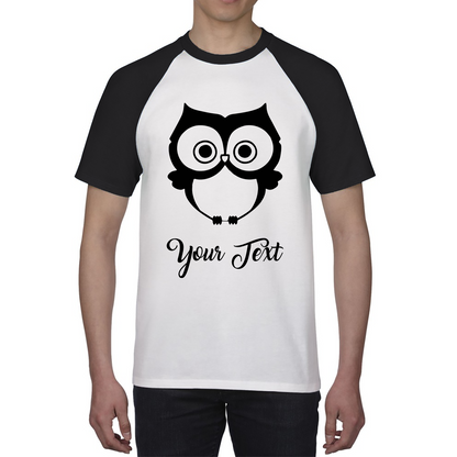 Personalised Cute Owl Your Name Cute Cartoon Owl Animal Lover Nature Lover Baseball T Shirt
