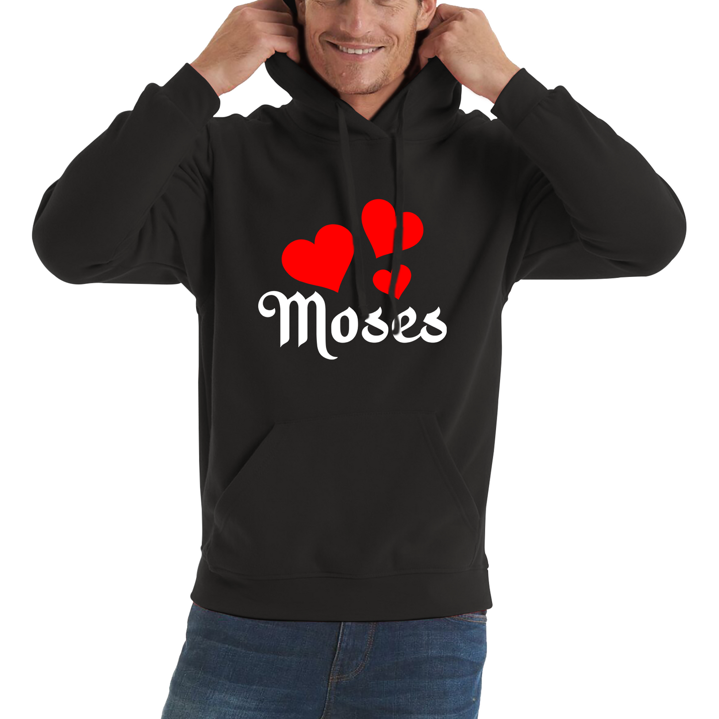 Moses Hearts Religions Prophet Jewish Founder Of Monotheistic Belief Unisex Hoodie
