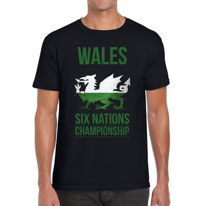 Wales Flag Logo Rugby Cup European Support World Six Nations Championship Mens Tee Top