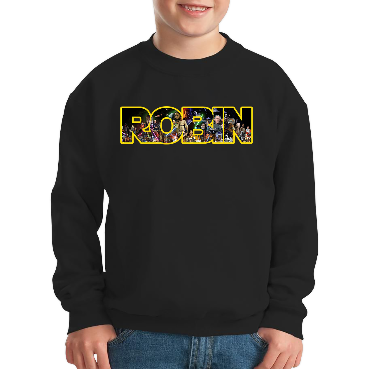 Personalised Star Wars Jumper Your Name Or Custom Text Here Kids Sweatshirt