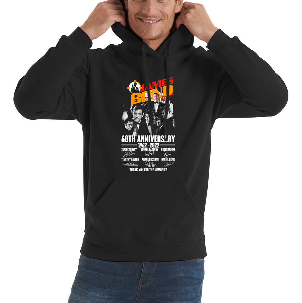 James Bond 007 60th Anniversary Thank You For The Memories Signature Popular TV Show Series Adult Hoodie