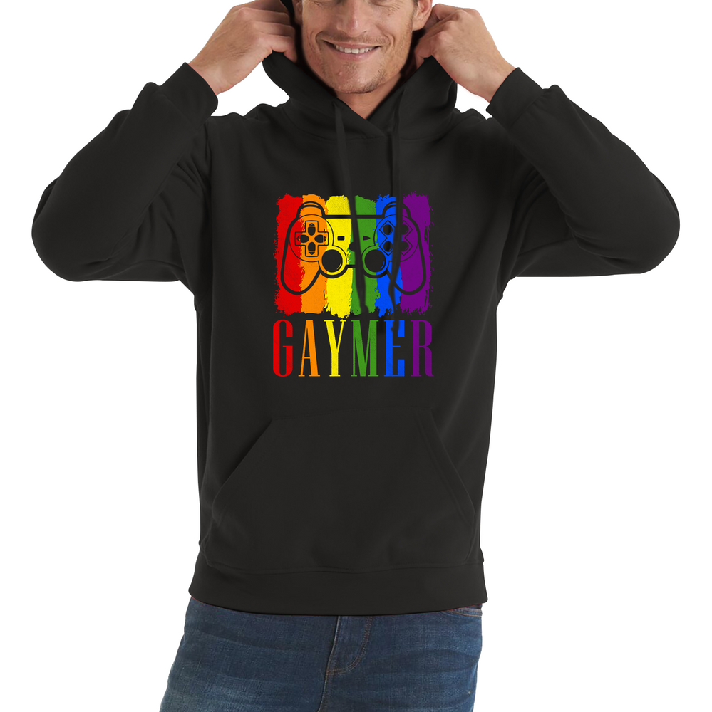 Gaymer LGBT Pride Gay LGBTQ Gamer Rainbow Controller Adult Hoodie