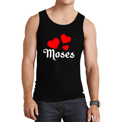 Moses Hearts Religions Prophet Jewish Founder Of Monotheistic Belief Tank Top