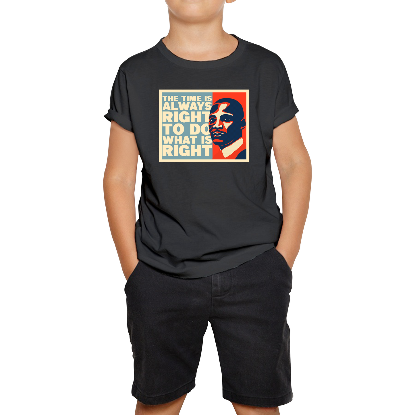 The Time Is Always Right To Do What Is Right Juneteenth Mlk Quote Black History Month Kids Tee