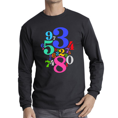 Numbers Day Maths Day Colourful Numbers Math Lovers Mathletics School Charity Day Long Sleeve T Shirt