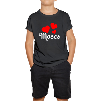 Moses Hearts Religions Prophet Jewish Founder Of Monotheistic Belief Kids Tee