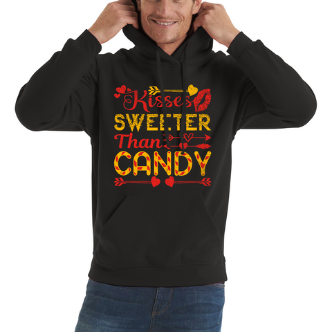 Kisses Sweeter Than Candy Happy Valentine's Day Candies Funny Valentine Lover Unisex Hoodie