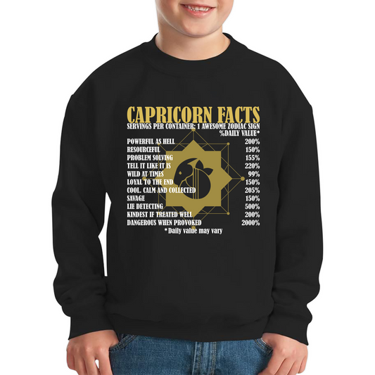 Capricorn Facts Horoscope Zodiac Astrological Sign Astrology Signs Birthday Present Kids Jumper
