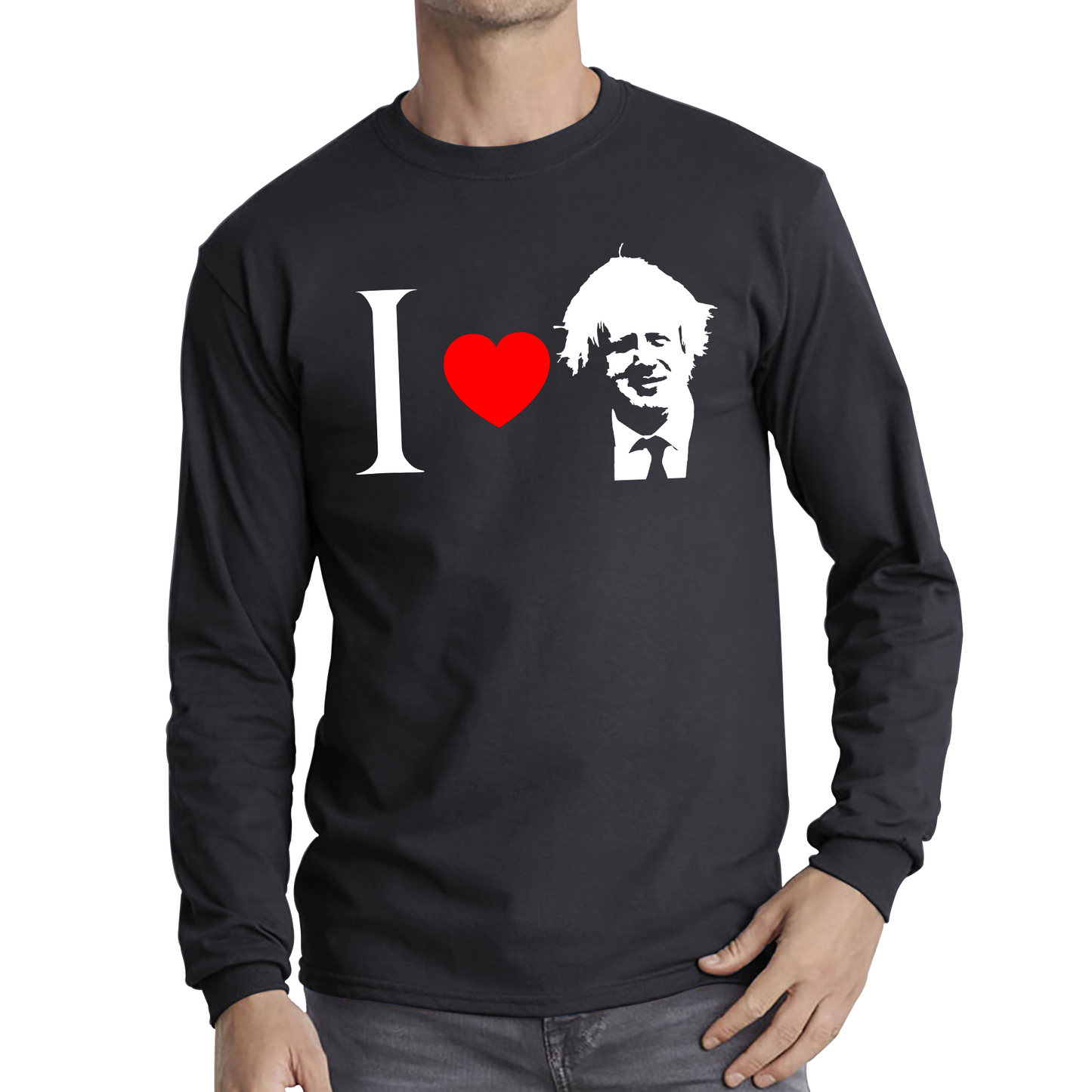 I Love Boris Heart Love Boris Johnson Support Boris Johnson Boris Supporter Long Sleeve T Shirt