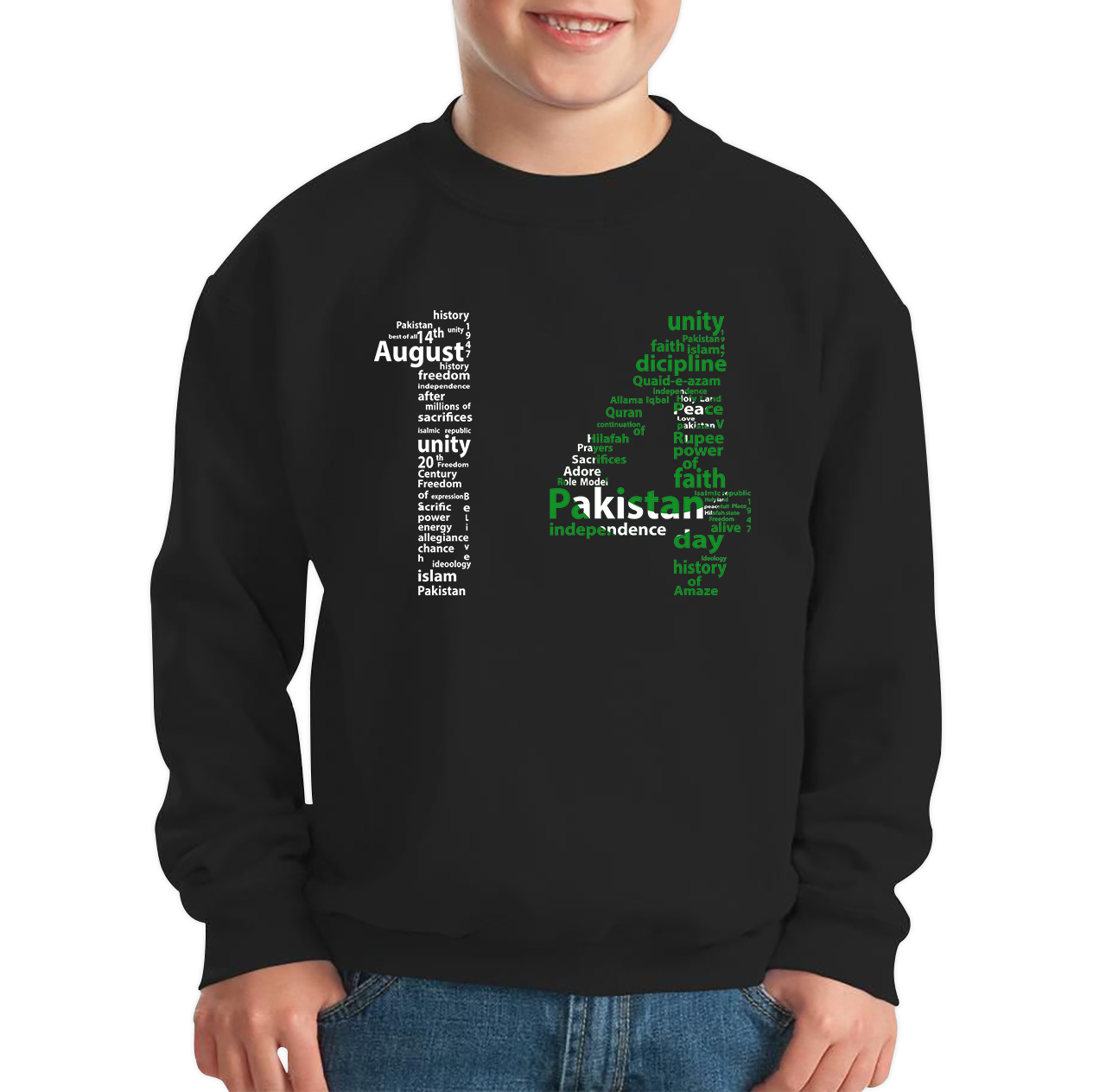 Pakistani Flag Independence Day Kids Jumper